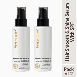 Perenne Hair Smooth and Shine Serum with SPF | Paraben & Sulphate Free| For Men & Women | All Hair Types | Controls Dry, Rough & Frizzy Hair| With Root biotech, Argan oil & Rosemary oil (100 ml)
