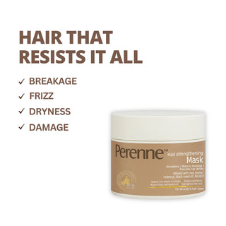 Perenne Hair Strengthening Mask | Anti-Hair Fall & Damage Repair | Deep Conditioning & Nourishment | Sulphate & Paraben-Free | With RootBioTec, Redensyl, Black Seed Oil & Keratin | For Men & Women | All Hair Types