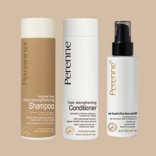Haircombo_3 Combo pack of Hair strengthening shampoo, Conditioner and Hair smooth & shine serum
