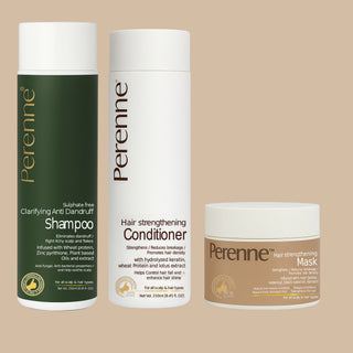Buy Combo of Sulphate Free Clarifying Anti Dandruff Shampoo 250ml, Hair Strengthening Conditioner (250ml) & Hair Strengthening Mask(200 gm)