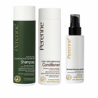 Haircombo_8 Combo pack of Sulphate Free Clarifying Anti-dandruff Shampoo, Hair Strengthening Conditioner, and Hair Smooth & Shine Serum