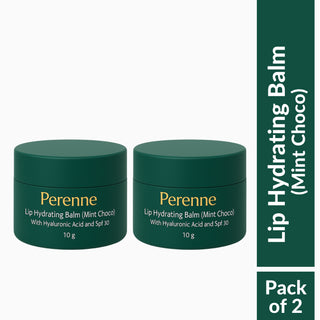 Perenne Lip Hydrating Balm (Mint Choco) | For Dry, Chapped, & Cracked Lips Deep Hydration & SPF 30 Protection | Hyaluronic Acid, Vitamin C & Rosehip Oil (10gm)