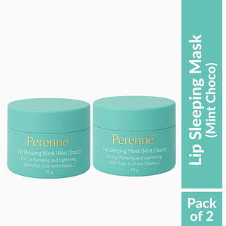 Perenne Lip Sleeping Mask (Mint Choco) | For Dry & Chapped Lips | Lip Plumping & Depigmentation | Hydrating & Nourishing | Kojic Acid & Vitamin C (10 gm)