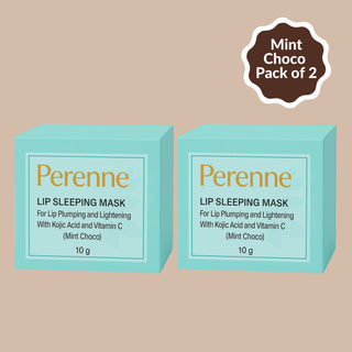 Perenne Lip Sleeping Mask (Mint Choco) | For Dry & Chapped Lips | Lip Plumping & Depigmentation | Hydrating & Nourishing | Kojic Acid & Vitamin C (10 gm)
