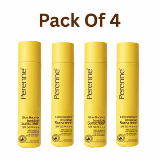 Pack Of 4 Glow Booster Invisible Sunscreen SPF 50 PA+++ (50ml x 4)
