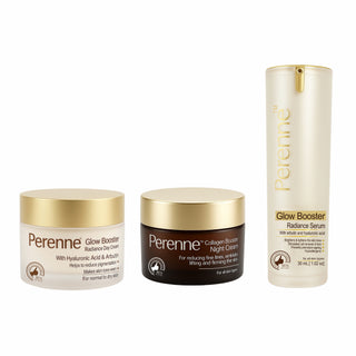 Buy Combo of Radiance Day Cream (50g), Collagen Booster Night Cream (50gm), & Glow Booster Radiance Serum (30ml)
