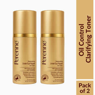 Perenne Replenishing Under Eye Repair Gel Cream | Reduces Dark Circles & Puffiness | Hydrating & Firming | Tripeptides, Niacinamide & Hyaluronic Acid | Lightweight & Non-Greasy (15ml)