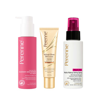 Buy Combo of Velvet Glow BB Cream & Prep & Set Matte Makeup Setting Spray and Get Free Barrier Skin Repair Face Wash ( 100ml x 29g x 100ml )