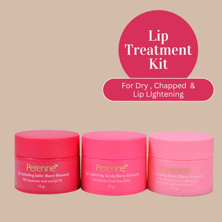 Pack Of Perenne Lip Hydrating balm, Lip Lightening Scrub & Lip Sleeping Mask (Berry Blossom, 10gm x 3)