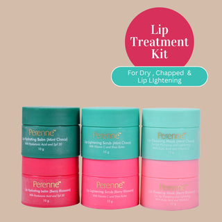 Combo Pack Of Perenne Lip Hydrating Balm,  Lip Lightening Scrub & Lip Sleeping Mask (Berry Blossom & Mint Choco, 10gm x 6)