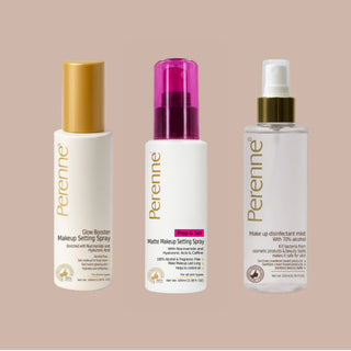 Buy Combo of Perenne Glow Booster Makeup Setting Spray, Prep & Set Matte Makeup Setting Spray & Makeup Disinfectant Mist (100ml x 100mlx 200ml)