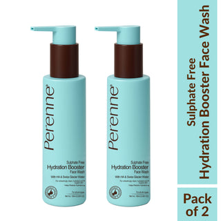 Perenne Sulphate-Free Hydration Booster Face Wash with Hyaluronic Acid & Swiss Glacier Water | Gentle Cleanser for Hydrated & Glowing Skin | For All Skin Types | 100ml