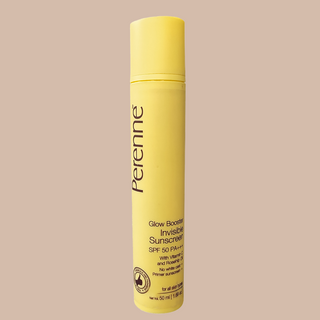 Perenne Glow Booster Invisible Sunscreen SPF 50 PA+++ with Vitamin C, Rosehip Oil (50 ml) - Vegan, No White Cast, Helps to Reduce Pigmentation, UVA & UVB Protection for Men and Women