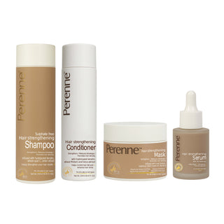 Perenne Haircare Combo 4 - Hair Strengthening Shampoo, Conditioner, Hair Mask & Hair Growth Serum | Men & Women | For All Hair Types