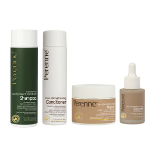 Perenne Haircare Combo 2 - Clarifying Anti-dandruff Shampoo, Hair Strengthening Conditioner, Mask & Serum | Reduces Dandruff and promotes clear & healthy scalp | Men & Women