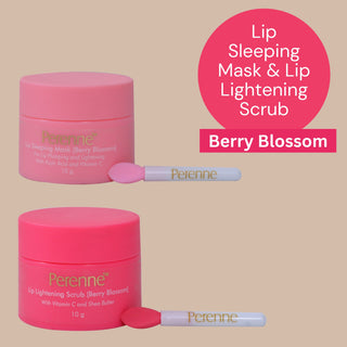 Perenne Lip Sleeping Mask & Lip Lightening Scrub (berry Blossom- 10gm x 2)