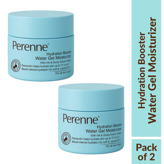Perenne Hydration Booster Water Gel Moisturizer with Hyaluronic Acid, Pentavitin & Swiss Glacier Water | 72-Hour Moisture Lock | Lightweight, Non-Greasy Formula | For All Skin Types | Dermatologically Tested | 50g