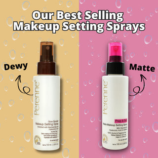 Perenne Prep & Set Matte Makeup Setting Spray with Niacinamide, Hyaluronic Acid & Caffeine |Matte Finished| Helps to control oil | For Long Lasting makeup up to 24 hrs* |100% Alcohol-Free & Fragrance-Free