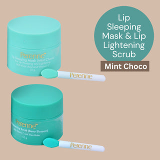 Perenne Lip Sleeping Mask & Lip Lightening Scrub (Mint Choco- 10gm x 2)