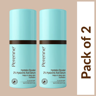 Perenne Hydration Booster 2% Hyaluronic Acid Serum With Swiss Glacier Water + Pentavitin® | Intense Hydration + Skin Plumping |Lightweight & Fast-Absorbing| 92% Natural | Dermatologically Tested | For All Skin Types 20 ml