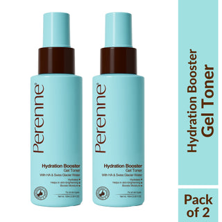 Perenne Hydration Booster Water Gel Toner with Hyaluronic Acid & Swiss Glacier Water | Lightweight Gel Formula for Deep Hydration & Brightening | For All Skin Types | 100ml