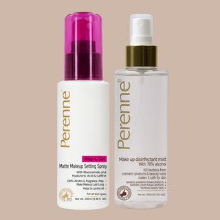 Buy Combo of Perenne Prep & Set Matte Makeup Setting Spray & Makeup Disinfectant Mist (100ml x 200ml)