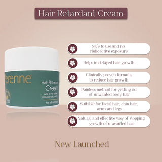 Twin Pack of Perenne Hair Retardant Cream For reducing facial & other body parts hair (50 gm x 2)